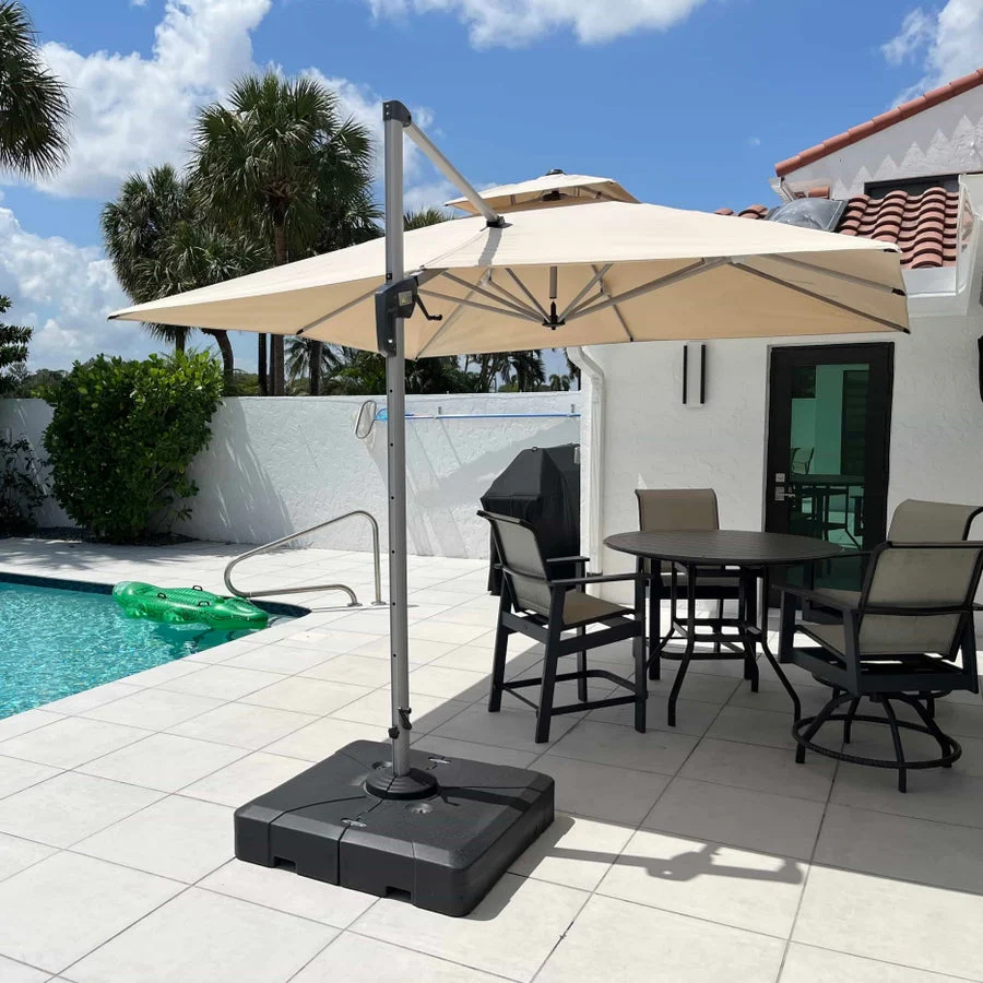 PURPLE LEAF Outdoor Windproof Parasol, Square Cantilever Umbrella Outside Patio - Image 20