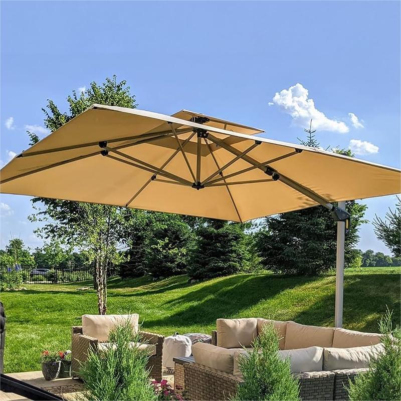 PURPLE LEAF Outdoor Windproof Parasol, Square Cantilever Umbrella Outside Patio - Image 21