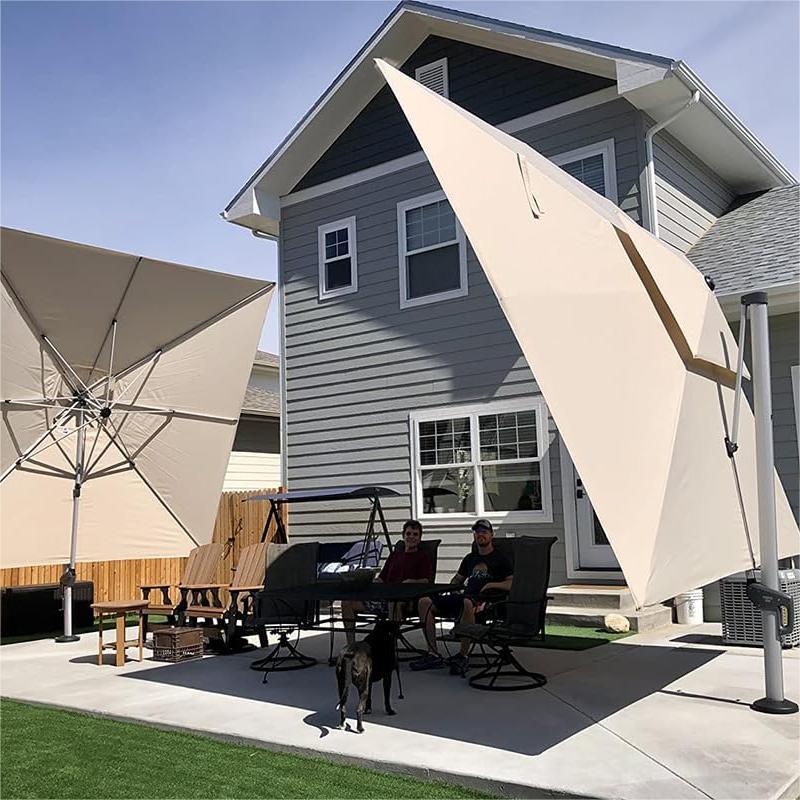 PURPLE LEAF Outdoor Windproof Parasol, Square Cantilever Umbrella Outside Patio - Image 22