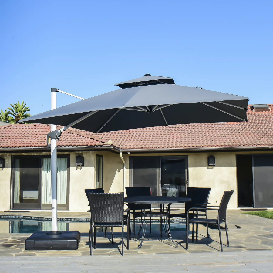 PURPLE LEAF Outdoor Windproof Parasol, Square Cantilever Umbrella Outside Patio - Image 45