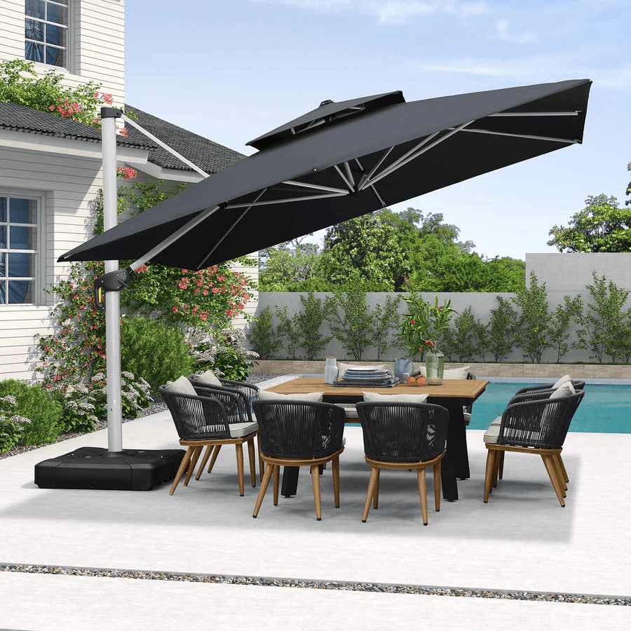 PURPLE LEAF Outdoor Windproof Parasol, Square Cantilever Umbrella Outside Patio - Image 46