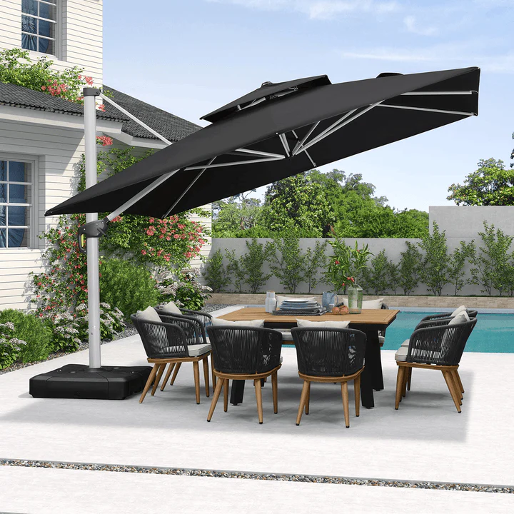 PURPLE LEAF Outdoor Windproof Parasol, Square Cantilever Umbrella Outside Patio - Image 57