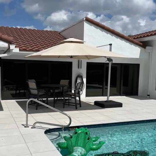 PURPLE LEAF Outdoor Windproof Parasol, Square Cantilever Umbrella Outside Patio - Image 7