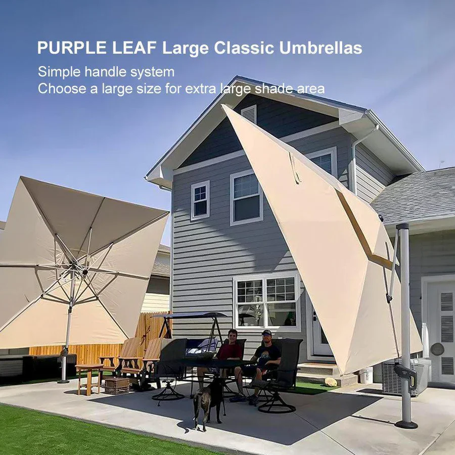 PURPLE LEAF Outdoor Windproof Parasol, Square Cantilever Umbrella Outside Patio - Image 92