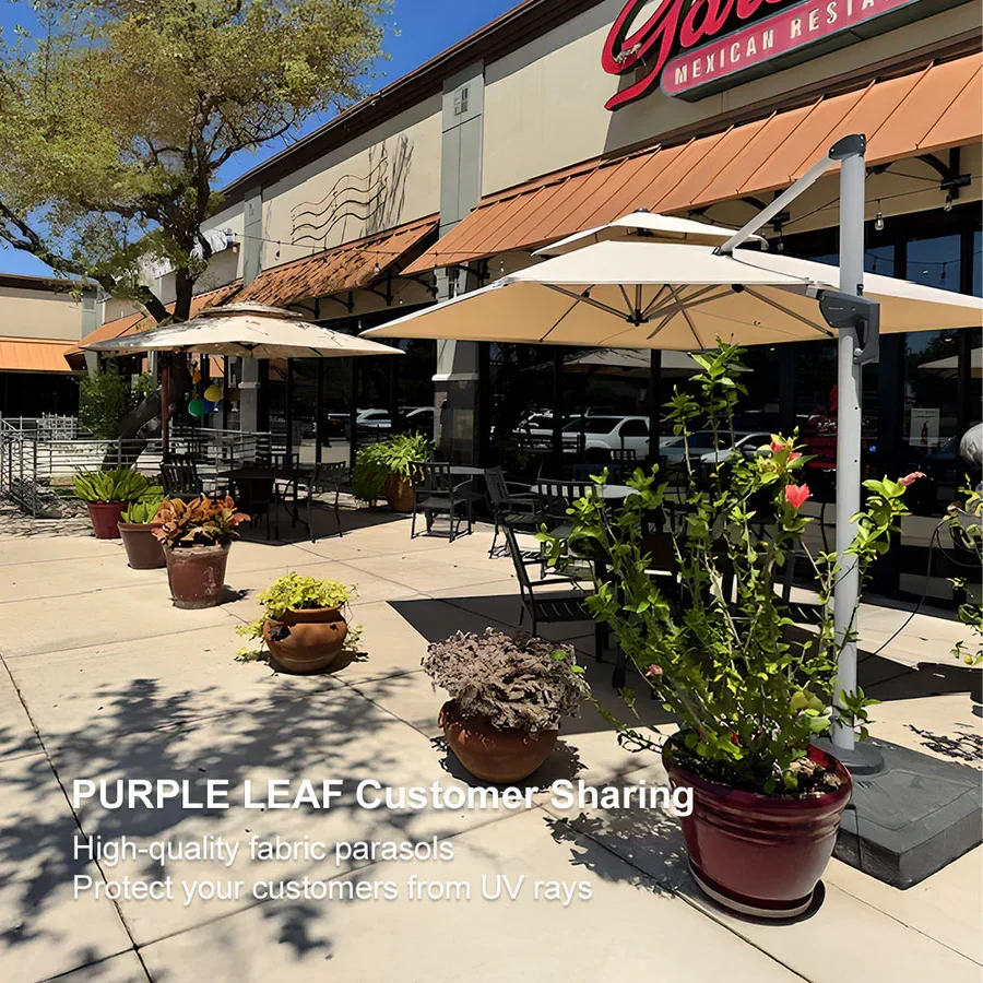 PURPLE LEAF Outdoor Windproof Parasol, Square Cantilever Umbrella Outside Patio - Image 96