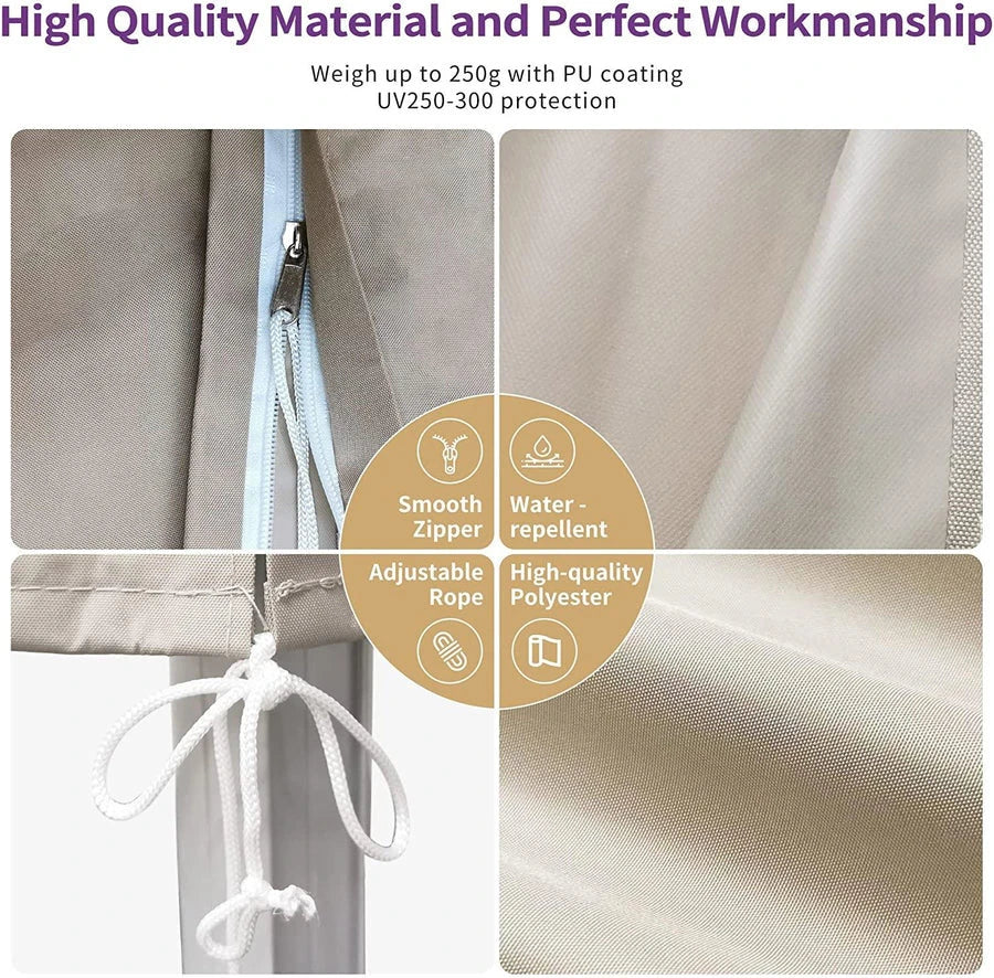 PURPLE LEAF Cantilever Umbrella Cover with Zipper - Image 4
